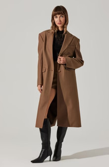 Brylee Longline Single Breasted Coat | ASTR The Label (US)