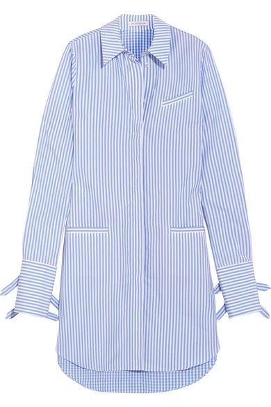 Striped cotton and gingham shirt dress | NET-A-PORTER (US)