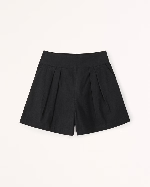 Ultra High Rise Linen-Blend Pull-On Short | Abercrombie & Fitch (US)
