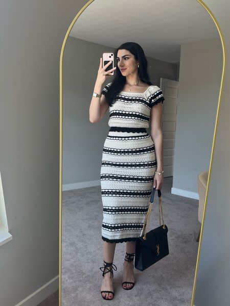 Black and white crochet outfit for spring and summer from Marshall but I linked similar

Lulus lace up black heels



#LTKfindsunder100