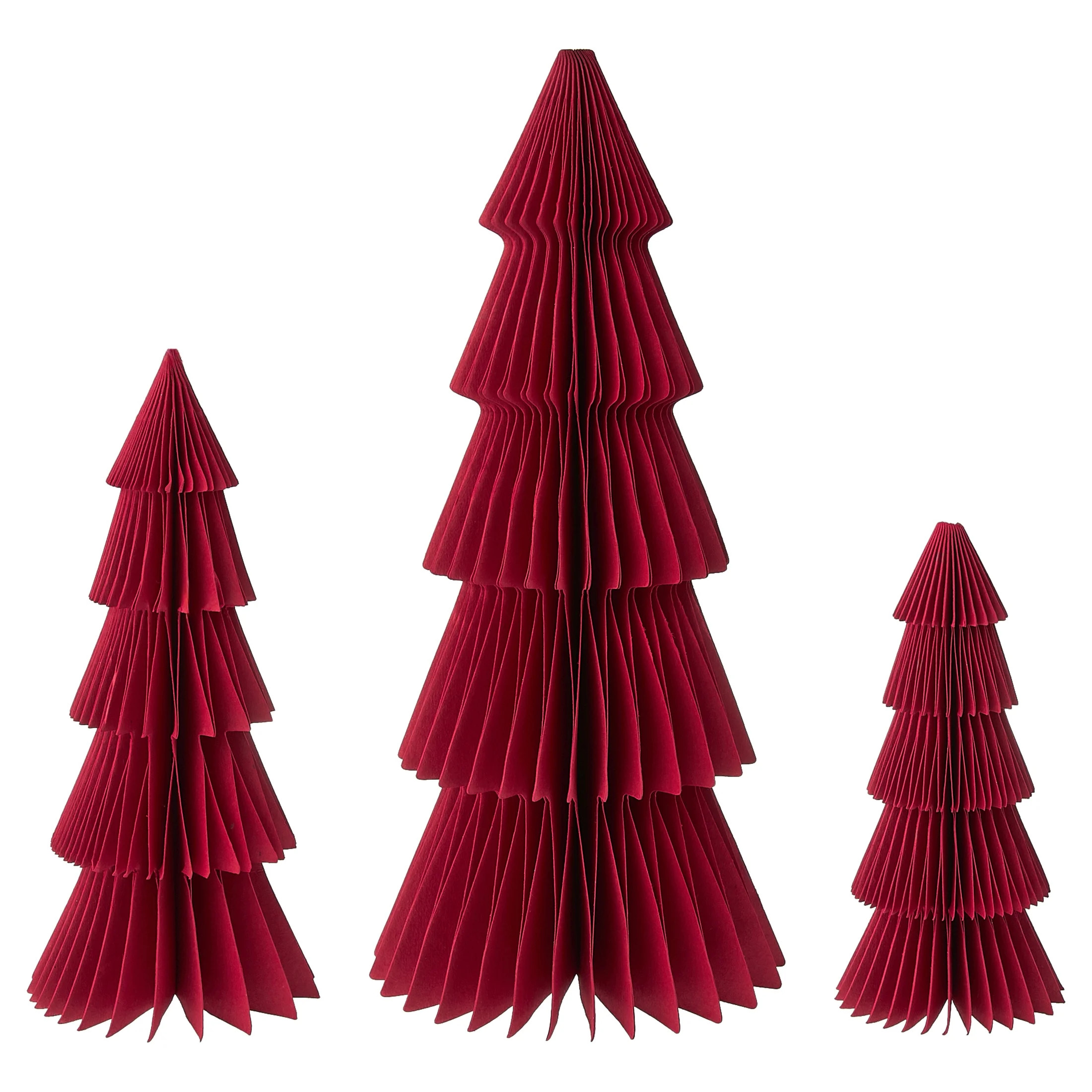 Paper Christmas Tree Tabletop Decorations, Red, 3 Count, by Holiday Time | Walmart (US)