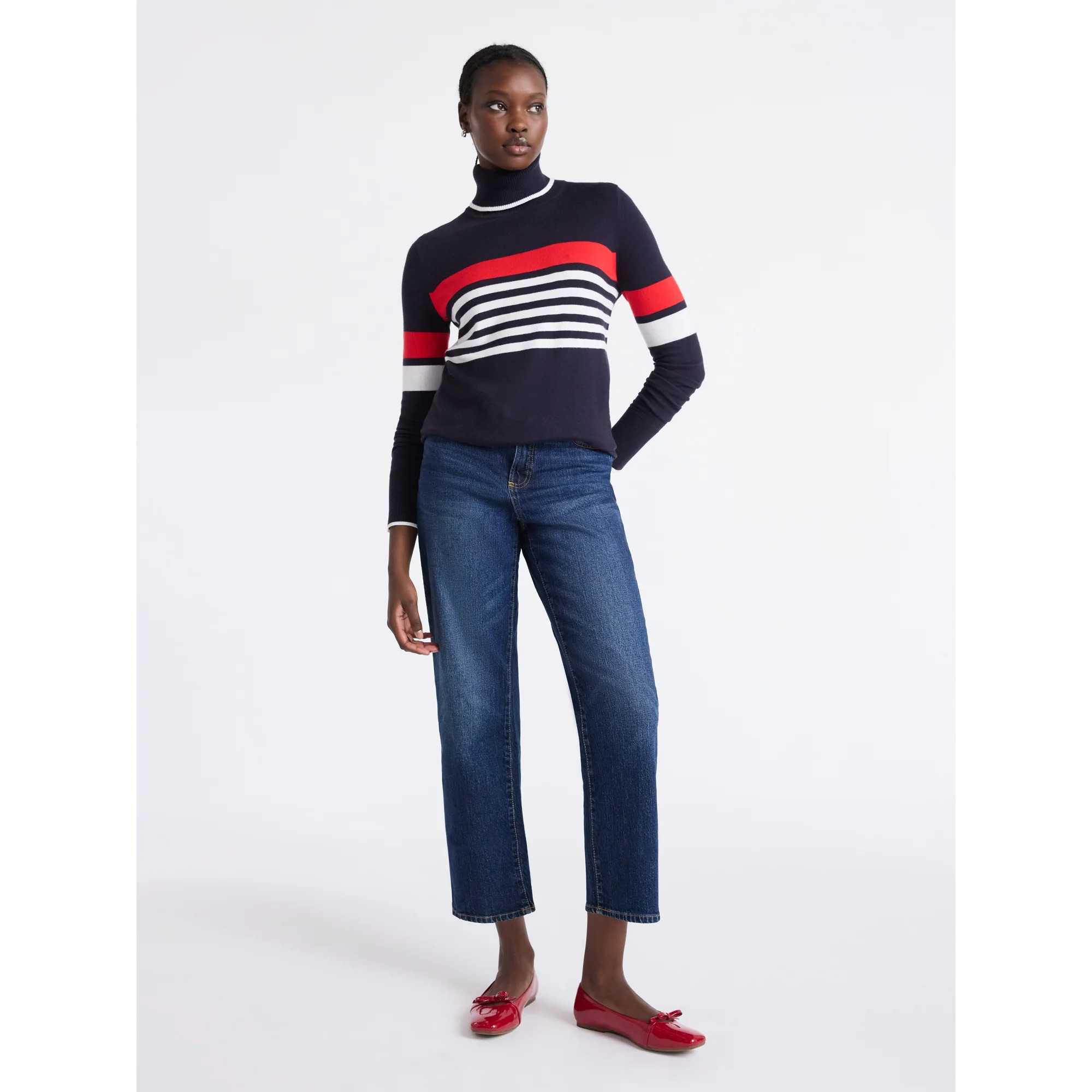 Free Assembly Women's Cozy Yarn Turtleneck Sweater with Long Sleeves, Sizes XS-XXL | Walmart (US)