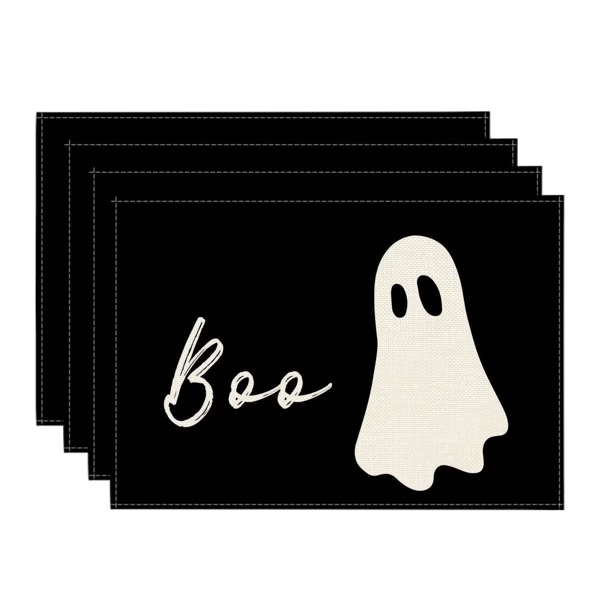 Sm:)e Boo Ghost Halloween Placemats Set of 4 12x18 Inch, Halloween Party Kitchen Dining Indoor Outdoor Decorations | Walmart (US)