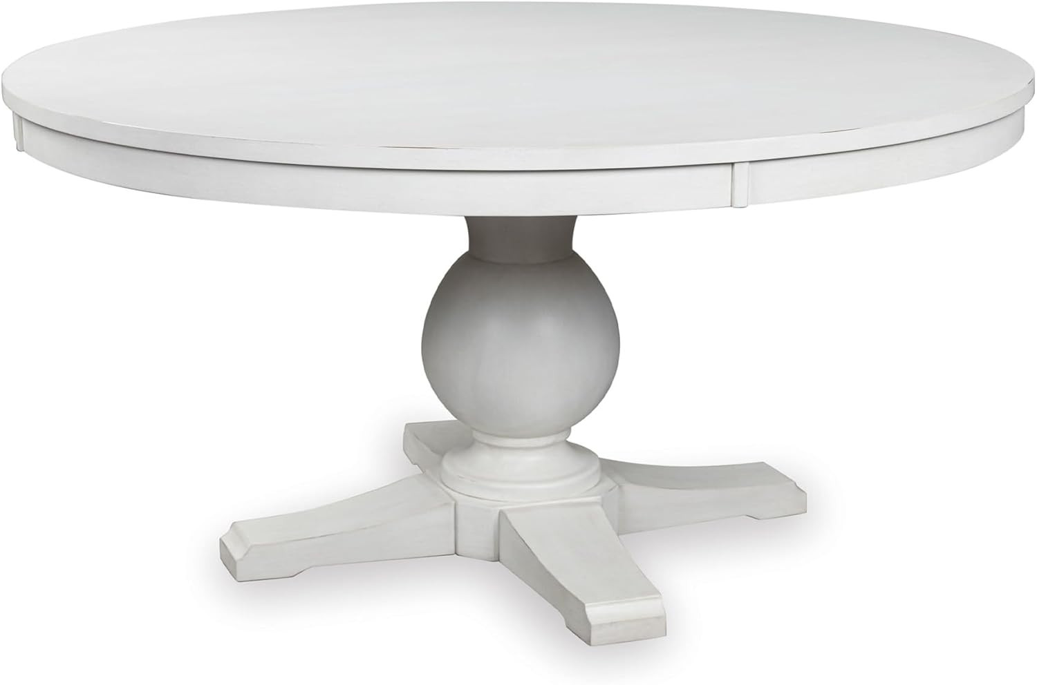 Signature Design by Ashley Chadworth Farmhouse Dining Table with Pedestal Base, White | Amazon (US)