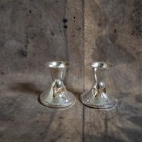 Silver Candlesticks Pair Of Two Candle Holders Taper Sticks Holder Metal Candleholders Set Vintage Altar Decor | Etsy (US)