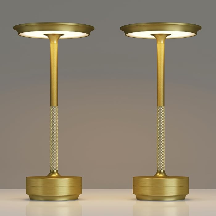 2 Pack Rechargeable Cordless Table Lamps, Portable 5000mAh Battery Table Light, 3 Color Stepless ... | Amazon (US)