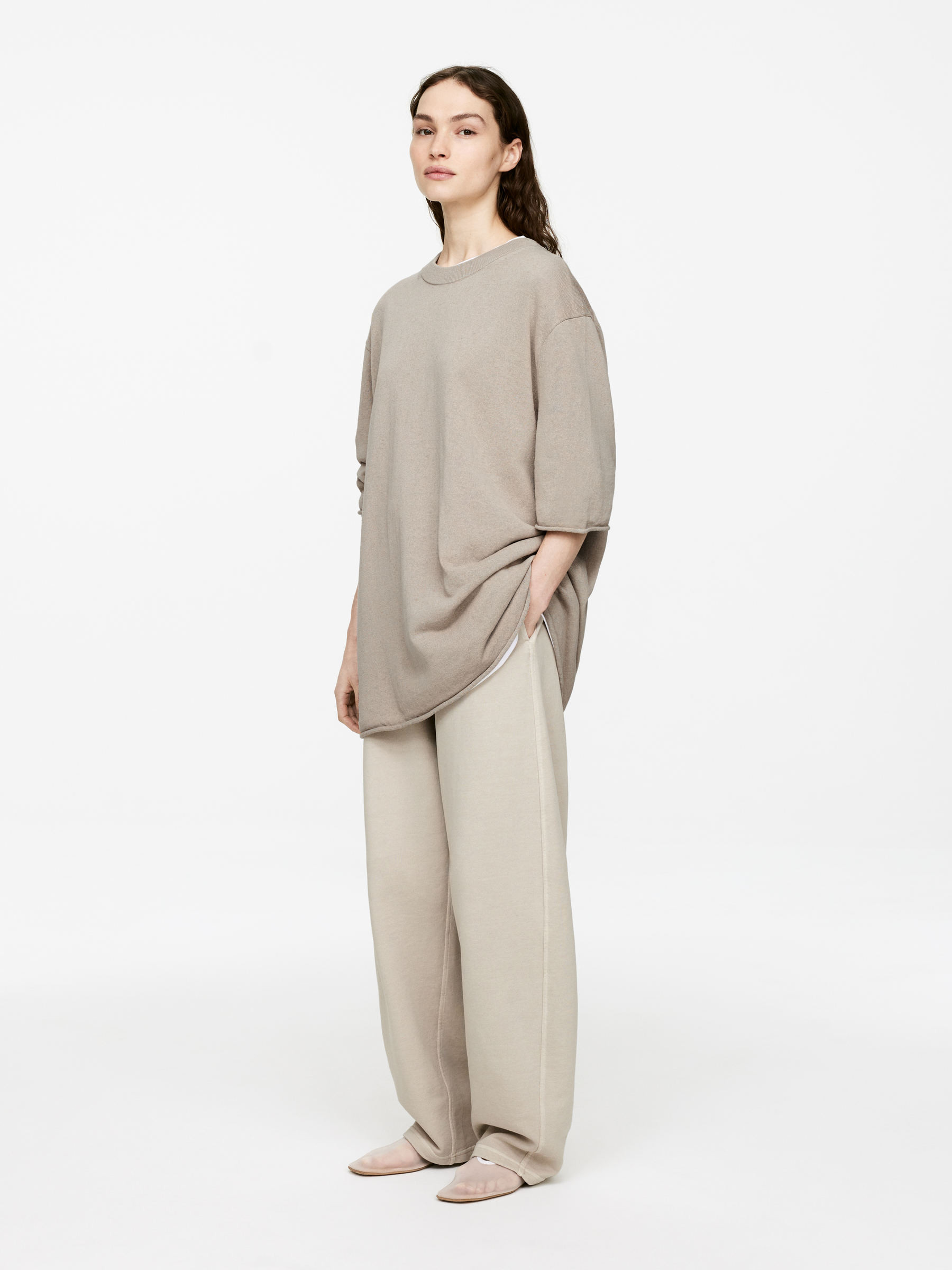 Linen-Cotton Blend T-Shirt – Mole – Women – ARKET GB | Arket UK