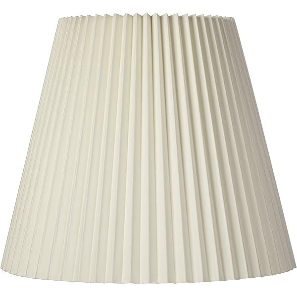 Ivory Linen Knife Pleat Medium Lamp Shade 9 Top x 14.5 Bottom x 10 High (Spider) Replacement with Ha | Amazon (US)