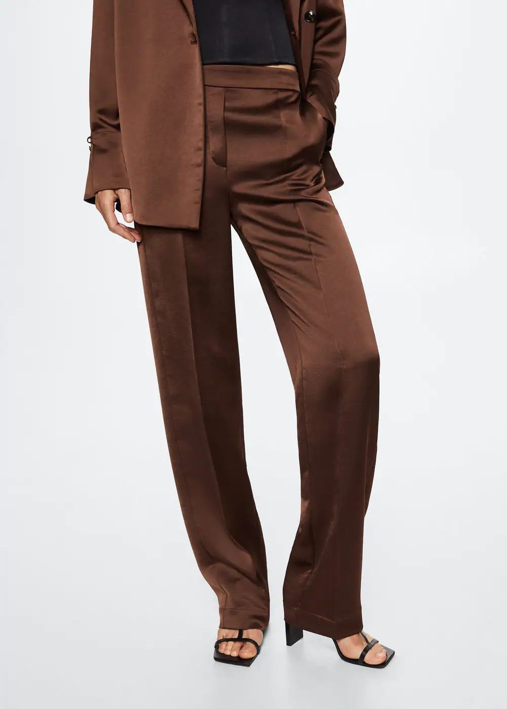 Satin suit pants -  Women | Mango USA | MANGO (US)