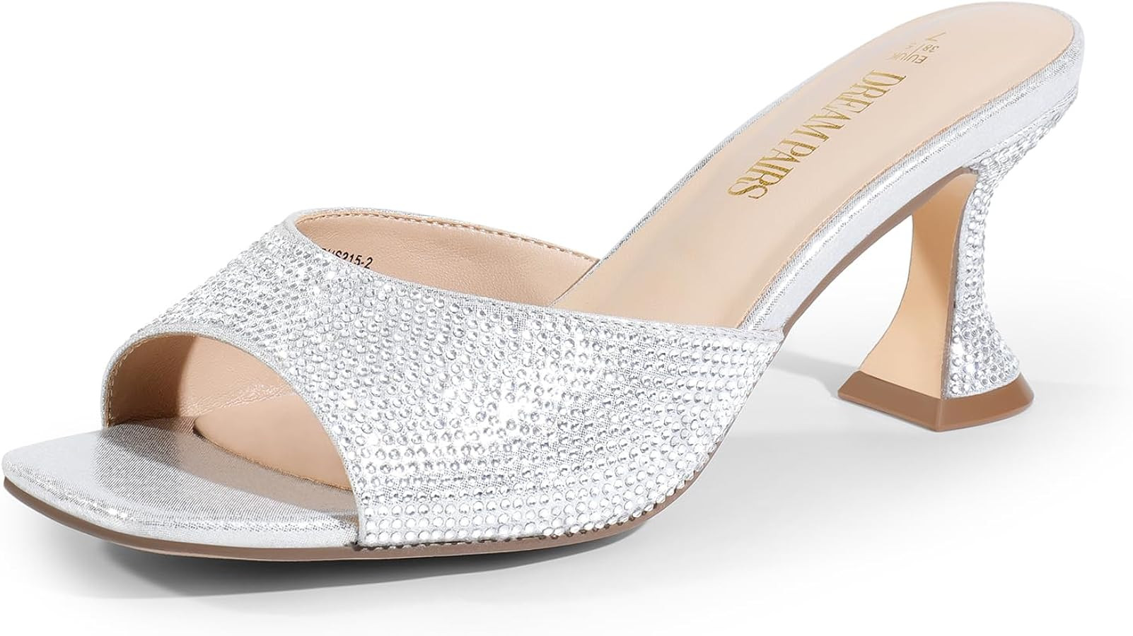 DREAM PAIRS Women’s Clear Heels Square Toe High Stiletto Mules Slip on Wedding Dress Heel Sanda... | Amazon (US)