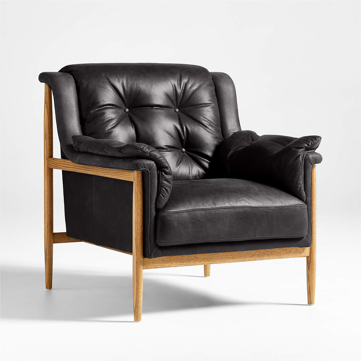 Cigar Wood and Leather Accent Chair + Reviews | Crate & Barrel | Crate & Barrel