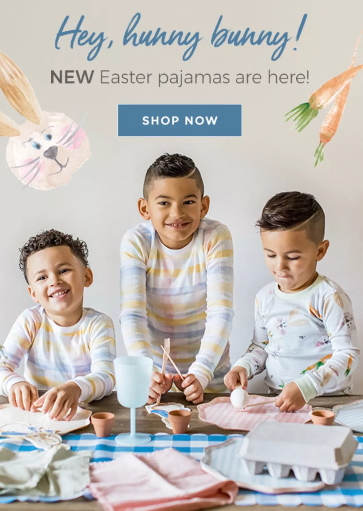 Easter Organic 2-Piece Pajama Set, Bunny Plaid – SpearmintLOVE