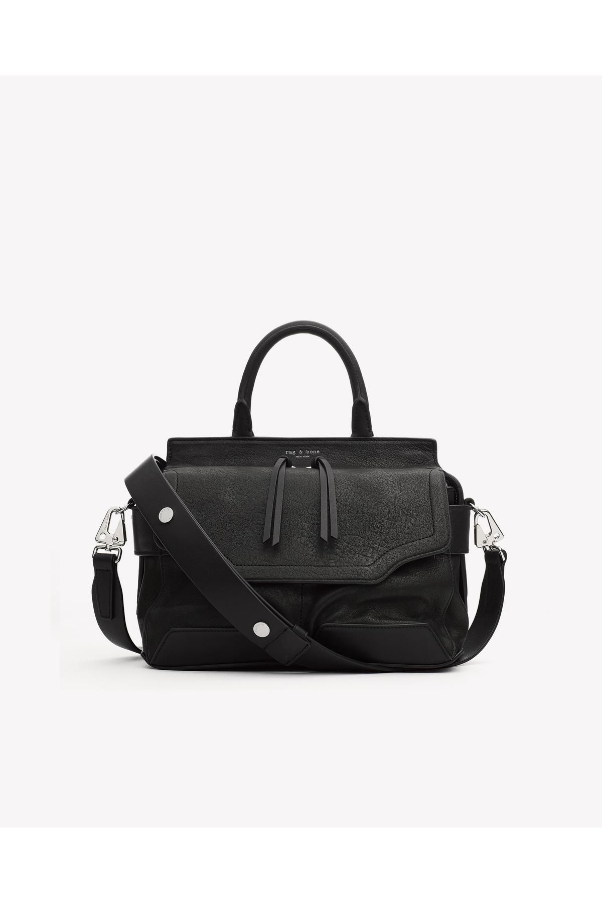 SMALL PILOT SATCHEL – BLACK | rag + bone