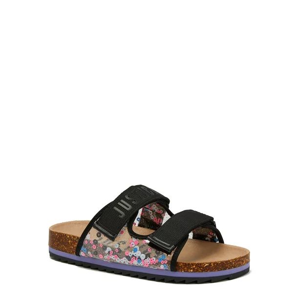 Justice Little Girl & Big Girl Footbed Sandal, Sizes 13-5 | Walmart (US)