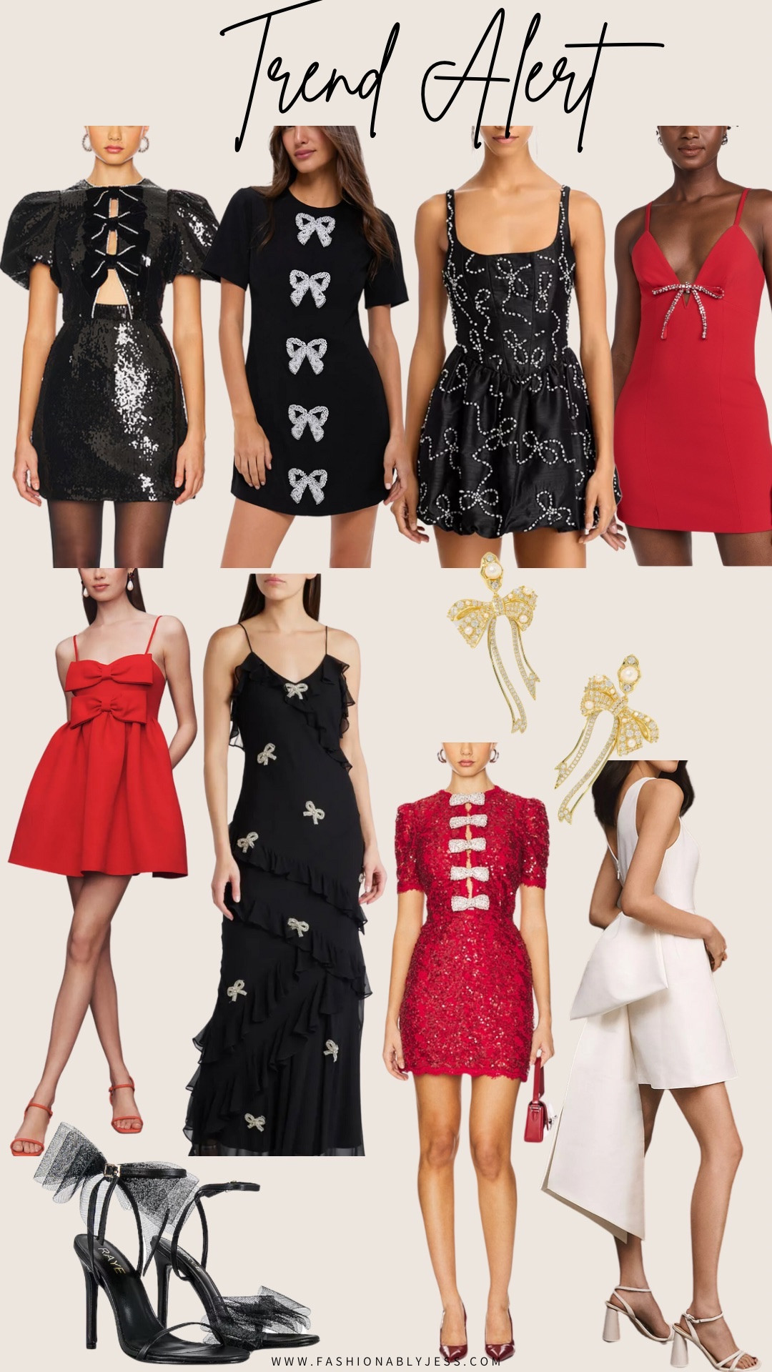 Loving this bow trend for the holidays! Gorgeous holiday dresses!! 

#LTKStyleTip #LTKOver40 #LTKHoliday