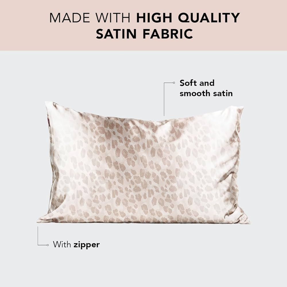 Kitsch Satin Pillowcase with Zipper for Hair & Skin, Softer Than Silk Pillow Cases Queen, Smooth ... | Amazon (US)