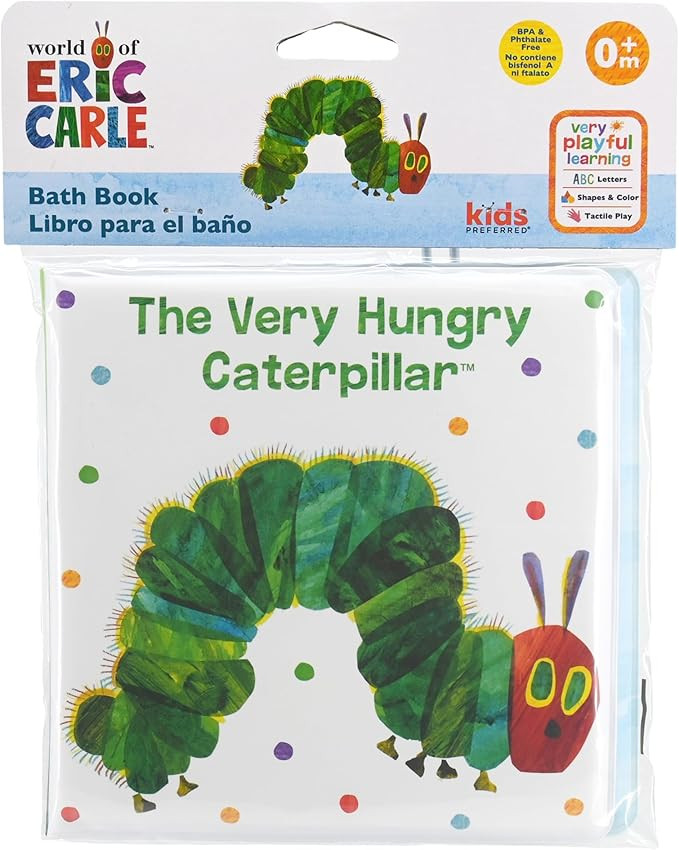 Kids Preferred World of Eric Carle The Very Hungry Caterpillar 6 Inch Vinyl Bath Book Bath Tub To... | Amazon (US)