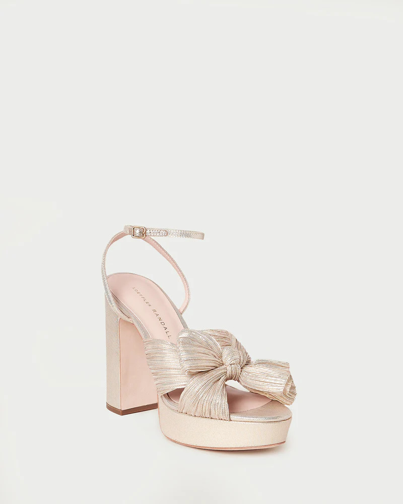 Natalia Platinum Platform Bow Heel | Loeffler Randall