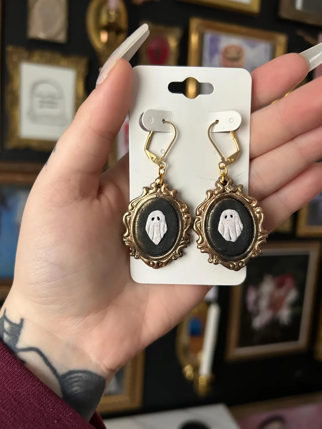 Halloween Earrings, Ghost Earrings, Ghost and Moon, Spooky Earrings, Spooky Season - Etsy | Etsy (US)