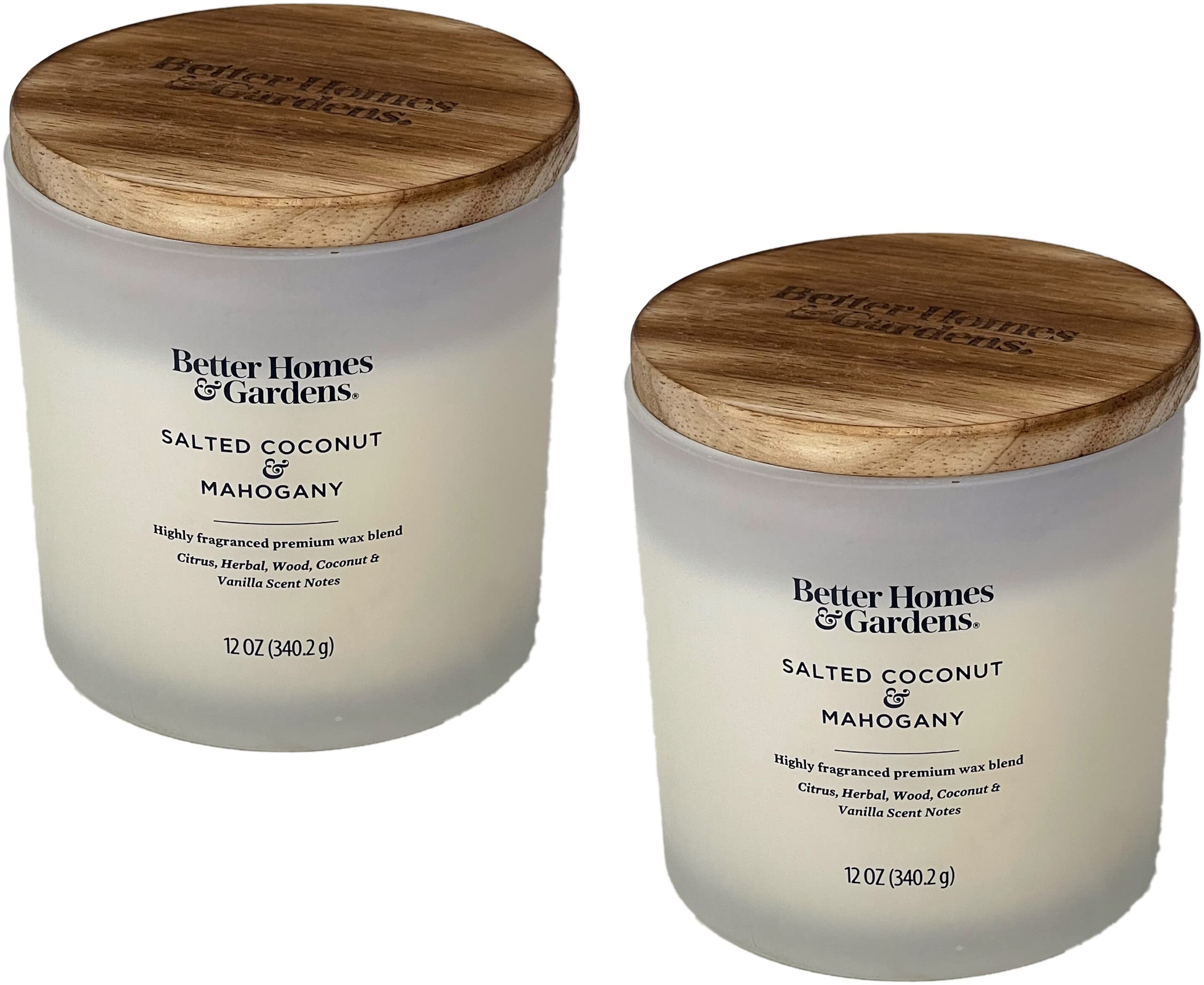 BetterHomes&Gardens 12oz Scented Candle, Salted Coconut & Mahogany 2-Pack, Cream, 35524 | Amazon (US)