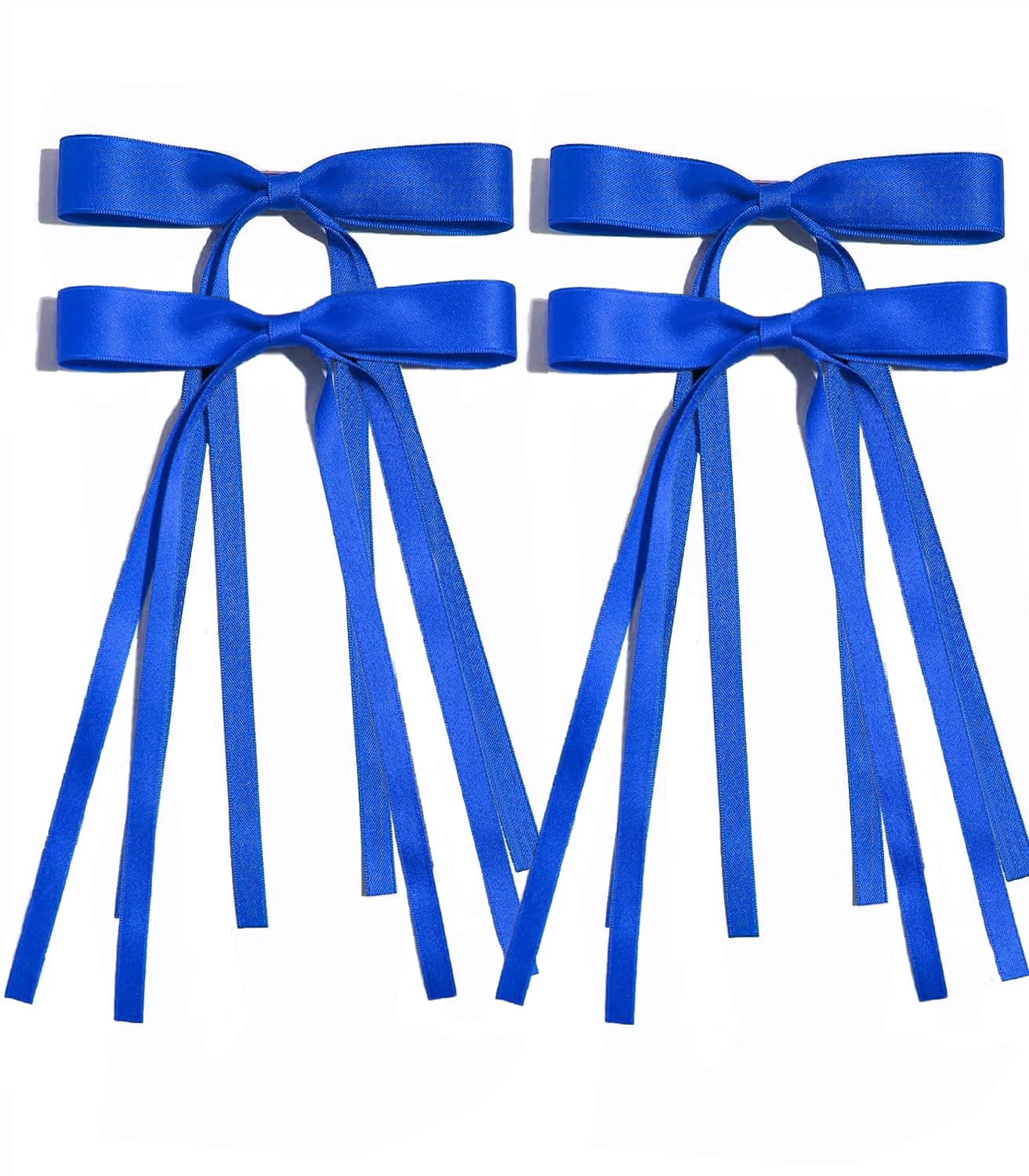 Ayesha Blue Hair Bows Clips Royal Blue Bow Hair Ribbon Bowknot with Long Tail Blue Bows Barrettes... | Amazon (US)