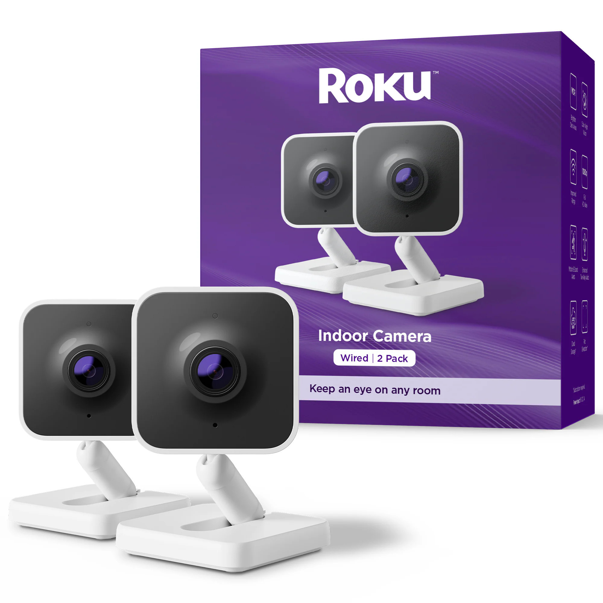 Roku INDOOR CAMERA PLUGIN 2PK WHITE | SCS11R2 | Lowe's