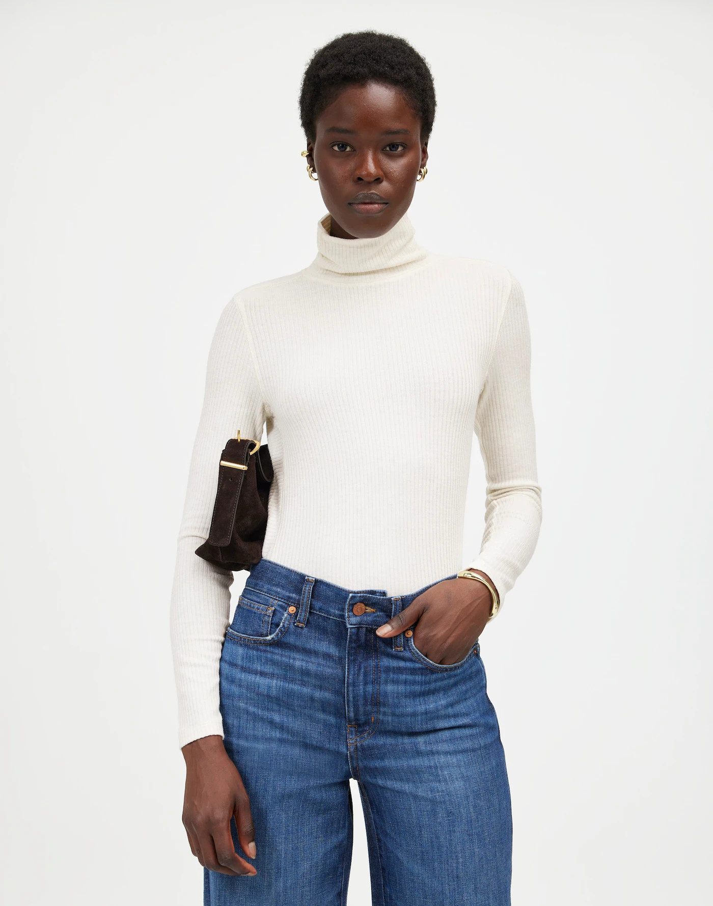 Ribbed Turtleneck Long-Sleeve Tee | Madewell | Madewell