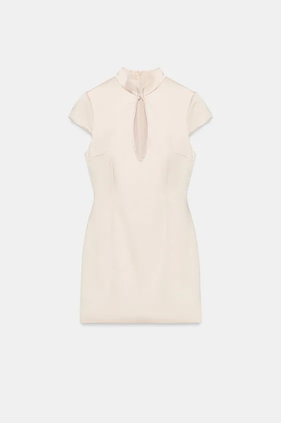 SATIN MINI DRESS WITH VENT | Zara US
