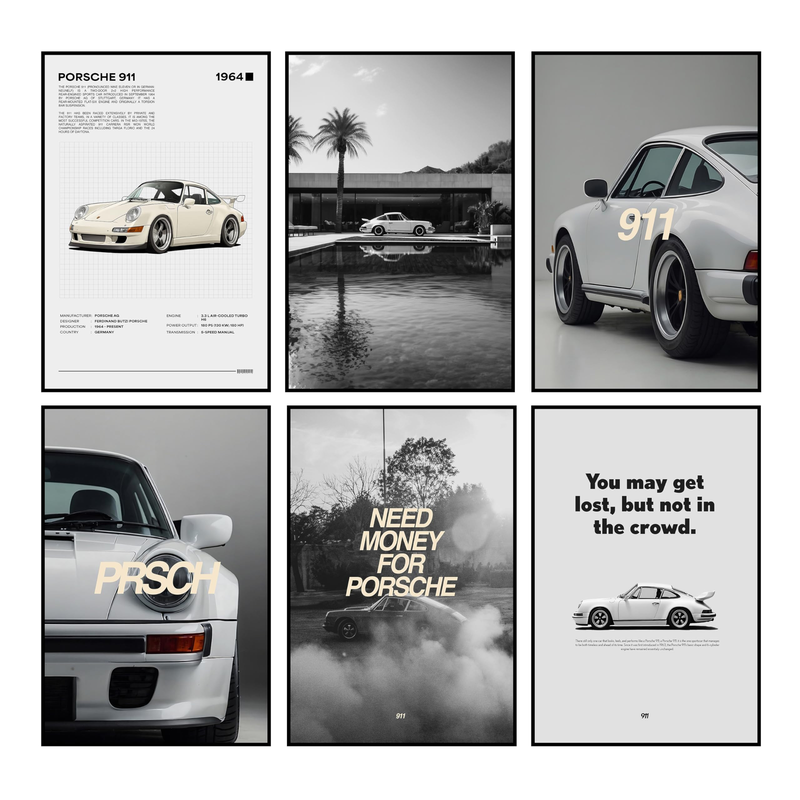 LYFDDP Set of 6 Car Posters Wall Art, Car Posters Vintage Car Print Car Poster, Old Car Poster, M... | Amazon (US)