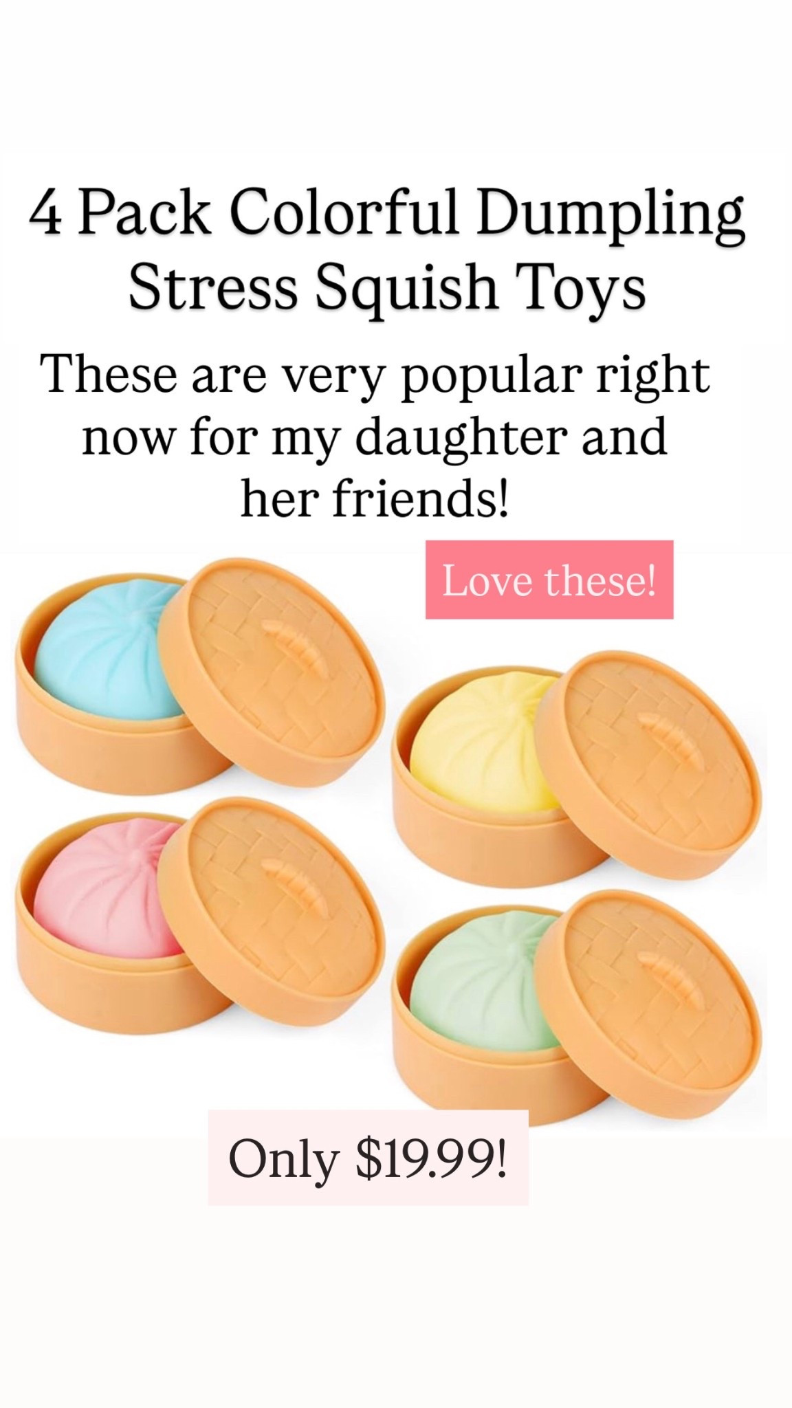 4 PCS Colorful Dumpling Stress Balls Fidget Sensory Toy

#LTKKids