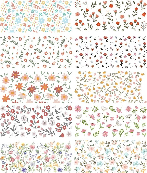 10 Sheets UV DTF Cup Wraps, Wildflower Floral Transfer Stickers for 16oz Cups, Mugs, Tumblers, DI... | Amazon (US)
