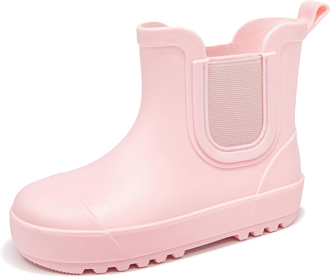 Chelsea Rain Boots for Girls & Boys, Waterproof Rubber Slip-On with Round Toe, Lightweight Kids R... | Amazon (US)