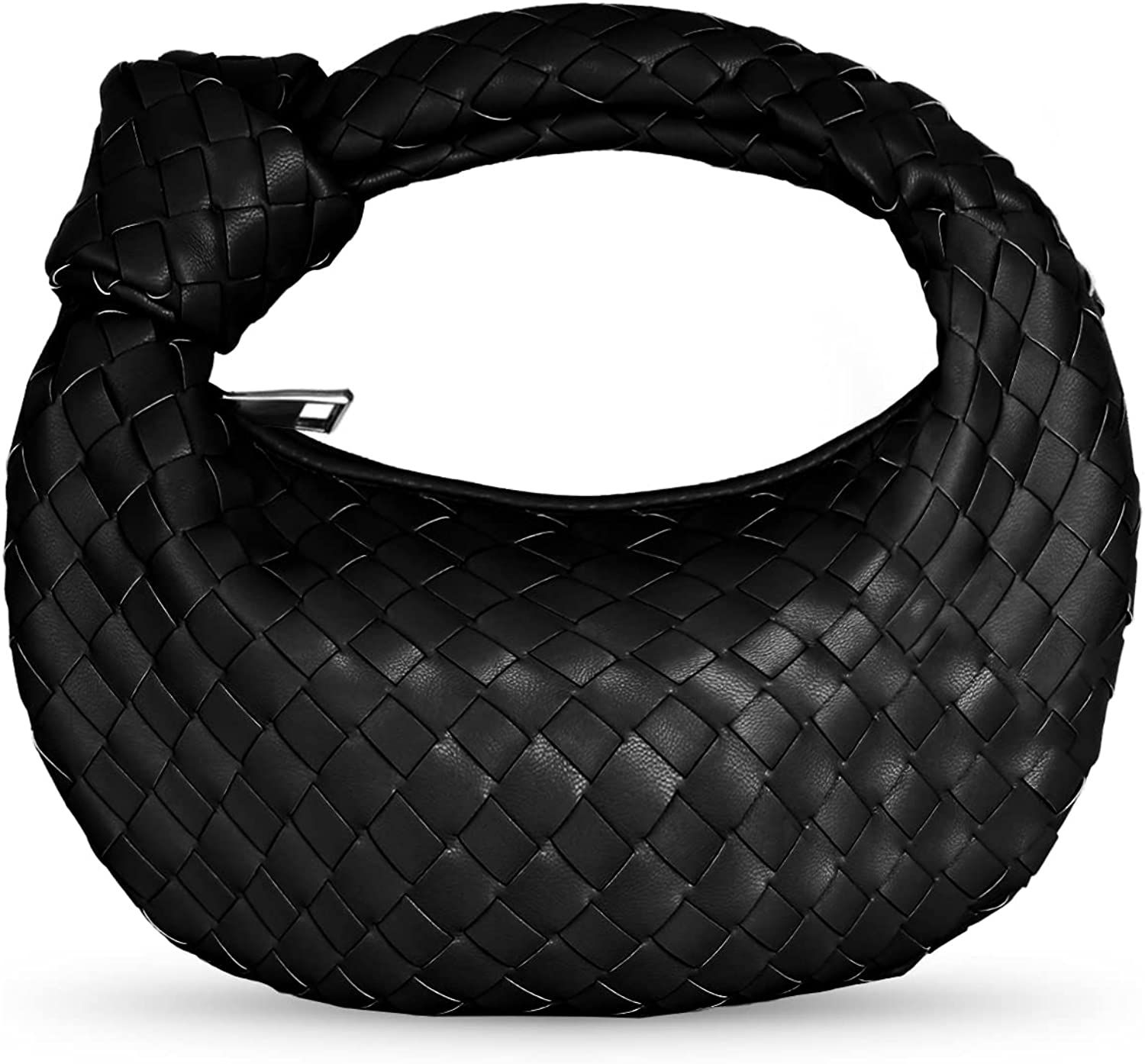 JBB Women Woven Hobo Handbags Leather Shoulder Bags Knotted Clutch Purse Small Tote Bags | Amazon (US)