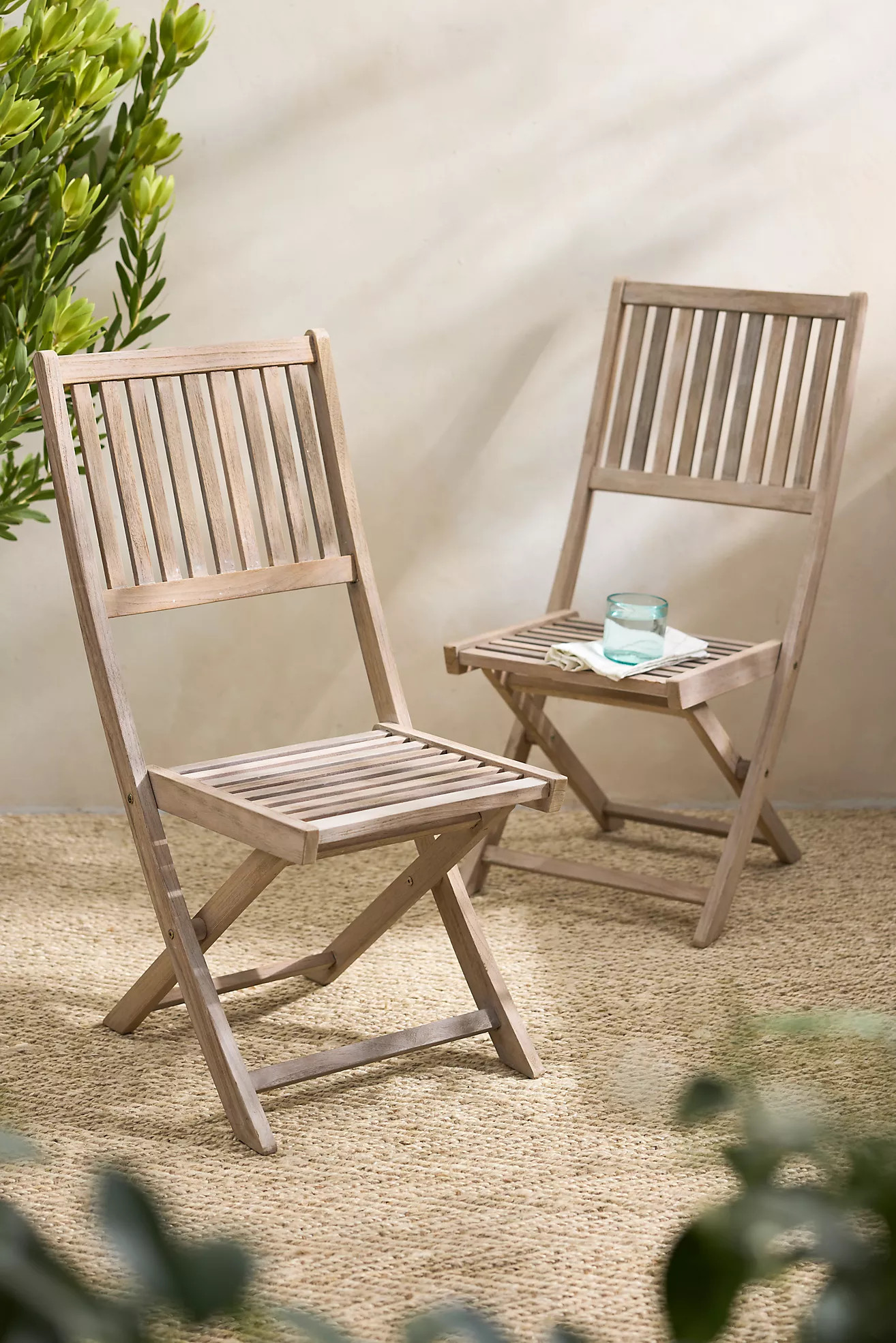 Folding Teak Side Chairs, Set of 2 | Terrain