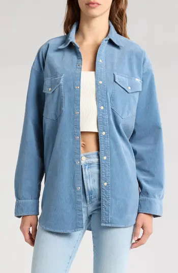 MOTHER The Wild West Denim Button-Up Shirt in Blue Shadow at Nordstrom Rack, Size X-Small | Nordstrom Rack
