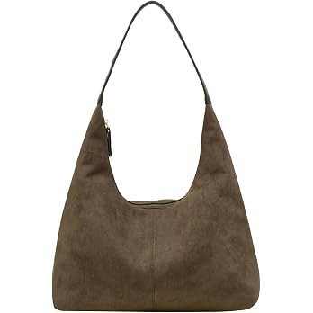 Suede Shoulder Bag for Women Tote Bag Trendy Hobo Bags Work Handbag Suede Purse Travel Underarm S... | Amazon (US)