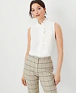 Ruffle Pintucked Popover Shell | Ann Taylor (US)