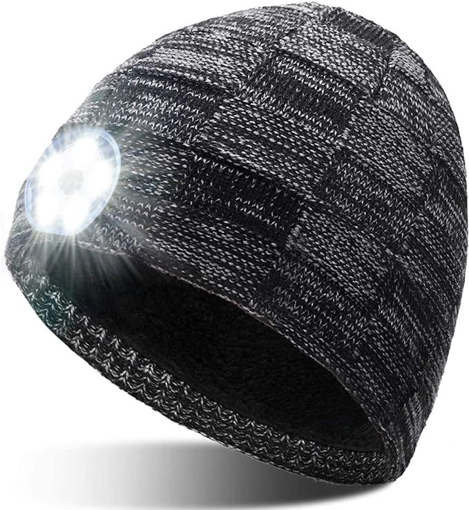 Stocking Stuffers for Men LED Beanie Hat with Light - Mens Gifts for Christmas Headlamp Cap Birth... | Amazon (US)