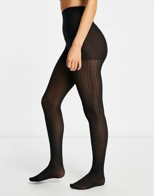 Pretty Polly dogtooth tights in black | ASOS (Global)