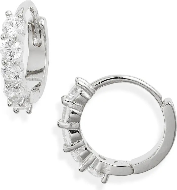 Everyday Cubic Zirconia Huggie Hoop Earrings | Nordstrom