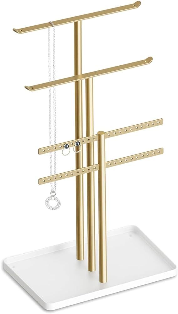 pickpiff Jewelry Stand Organizer, 14.5" Tall Sturdy Metal, 3-Tier Jewelry Holder for Necklace, Ea... | Amazon (US)