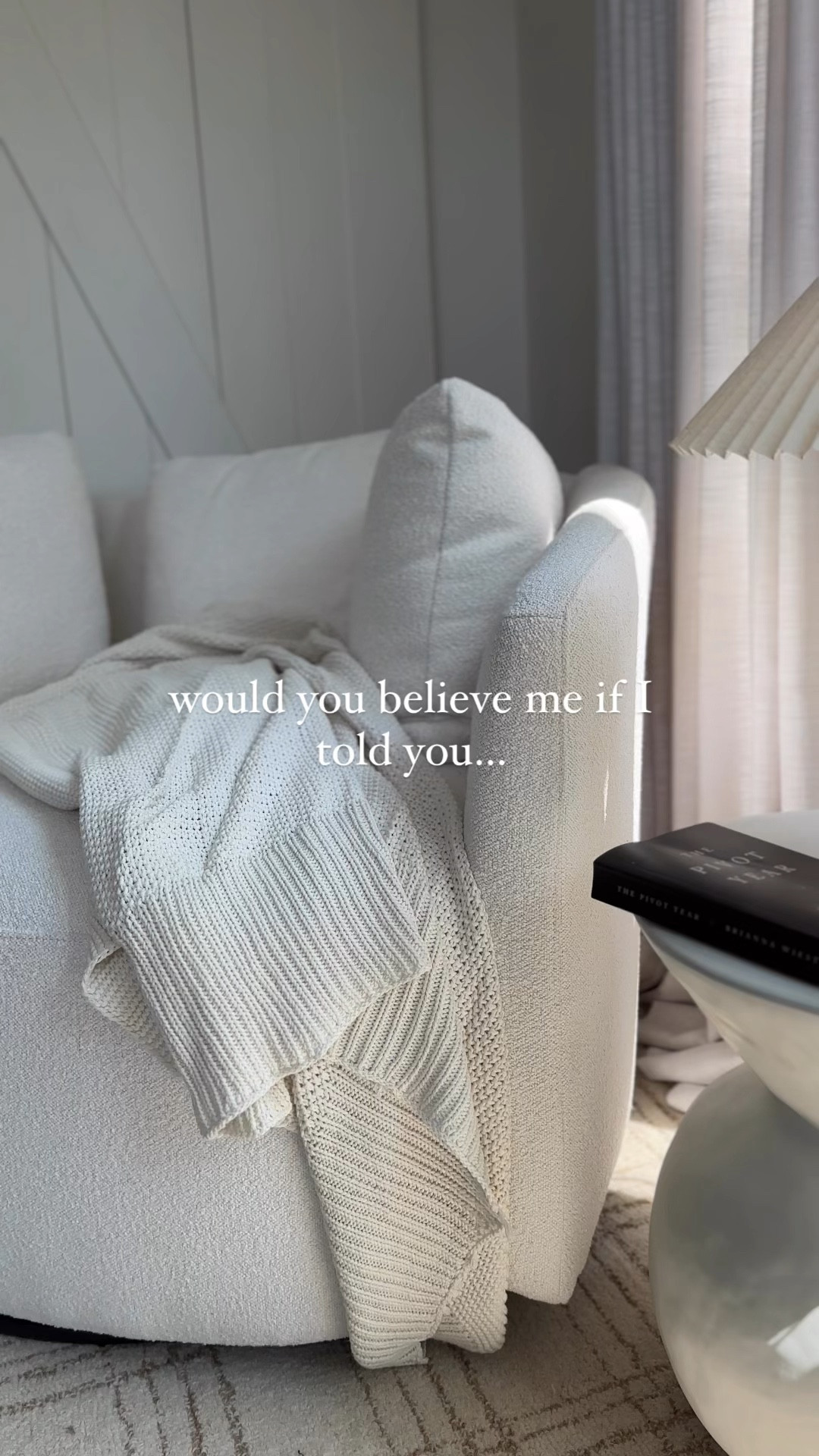 It’s all from WALMART! 

This oversize swivel is so super comfy and deep, under $300 and a available in a new beige color now!

#LTKFamily #LTKHome #LTKVideo