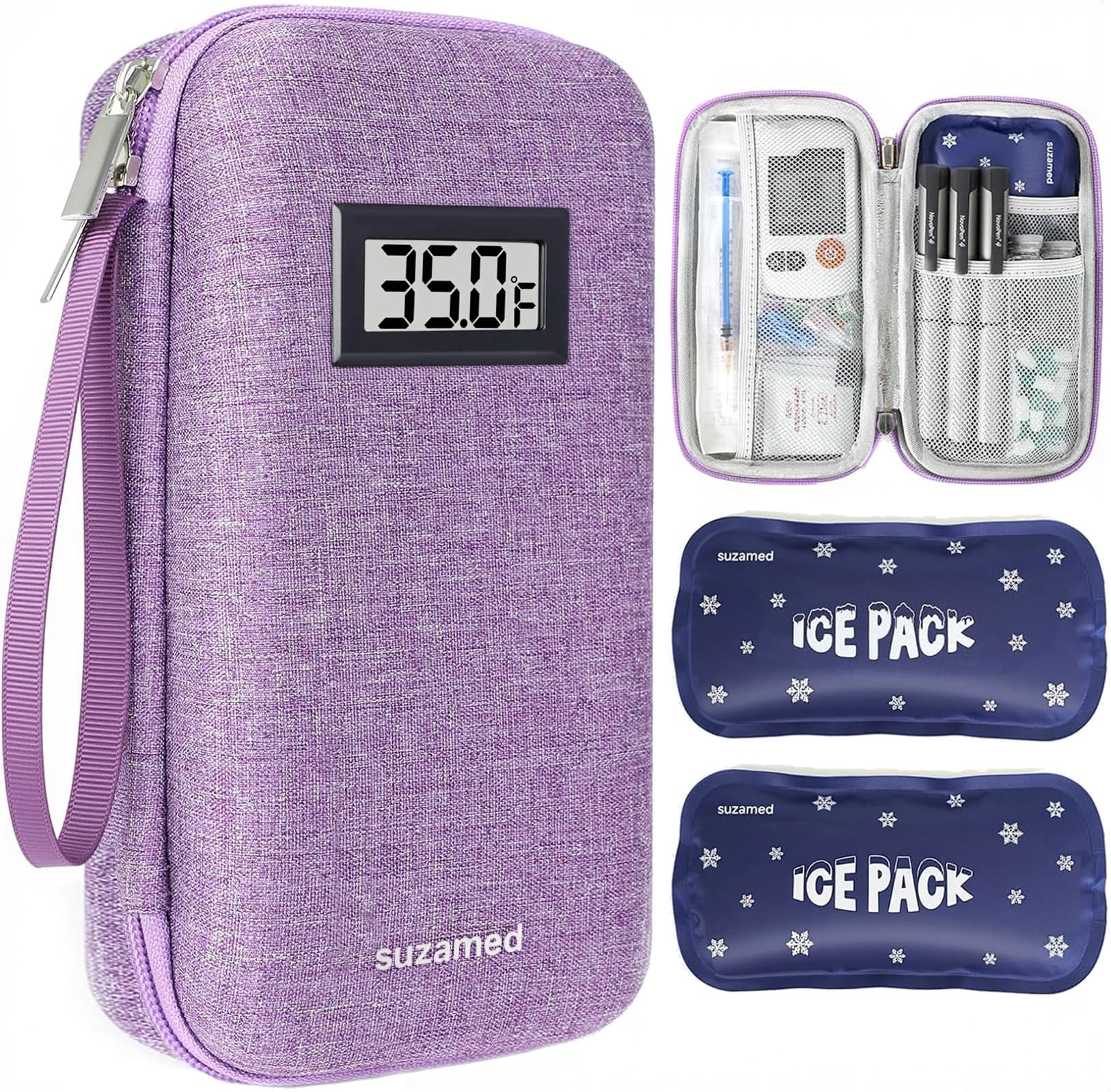 suzamed Insulin Cooler Travel Case,EVA Insulation Travel Medicine Kit with Temperature Display fo... | Amazon (US)