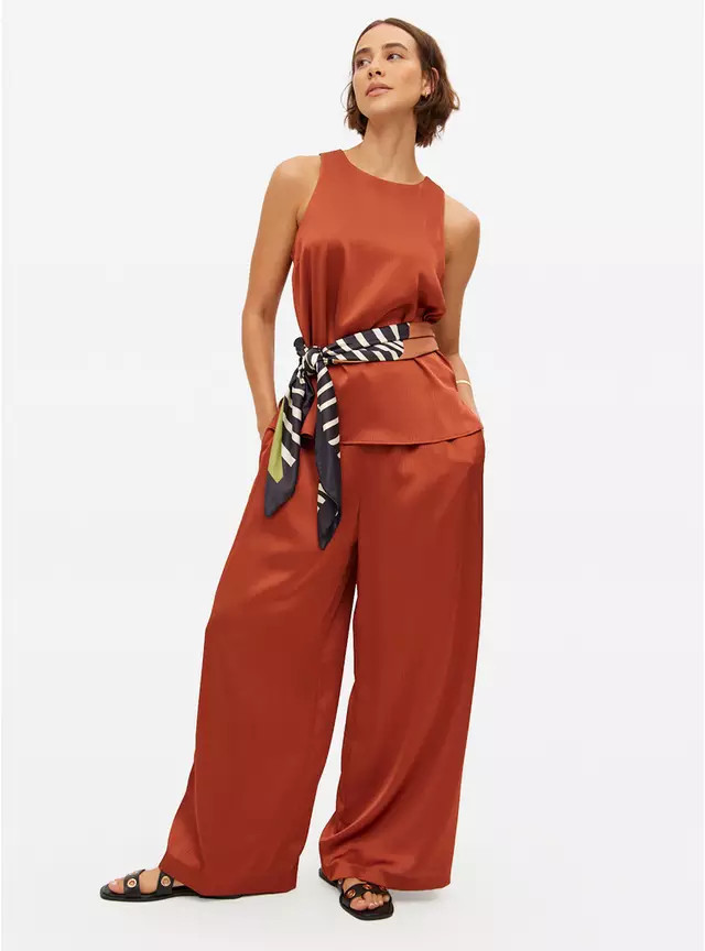 Rust Satin Sleeveless Co-ord Shell Top 14 | Tu Clothing