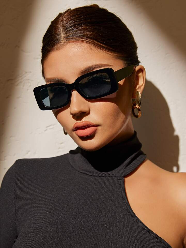1pair Square Frame shades Sunglasses UV Protection For Outdoor or summer travel | SHEIN
