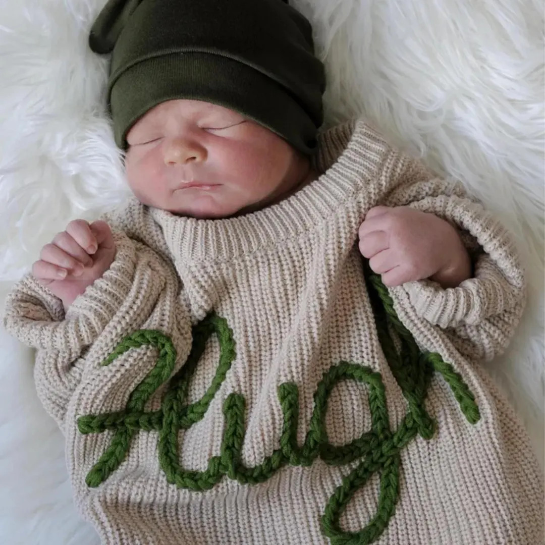 Custom Knitted Toddler Sweater, Baby Boy Name Sweater, Baby Girls Sweater With Name, 1st Birthday... | Etsy (US)