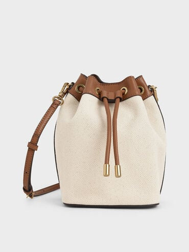 Canvas Drawstring Bucket Bag
 - Multi | Charles & Keith US