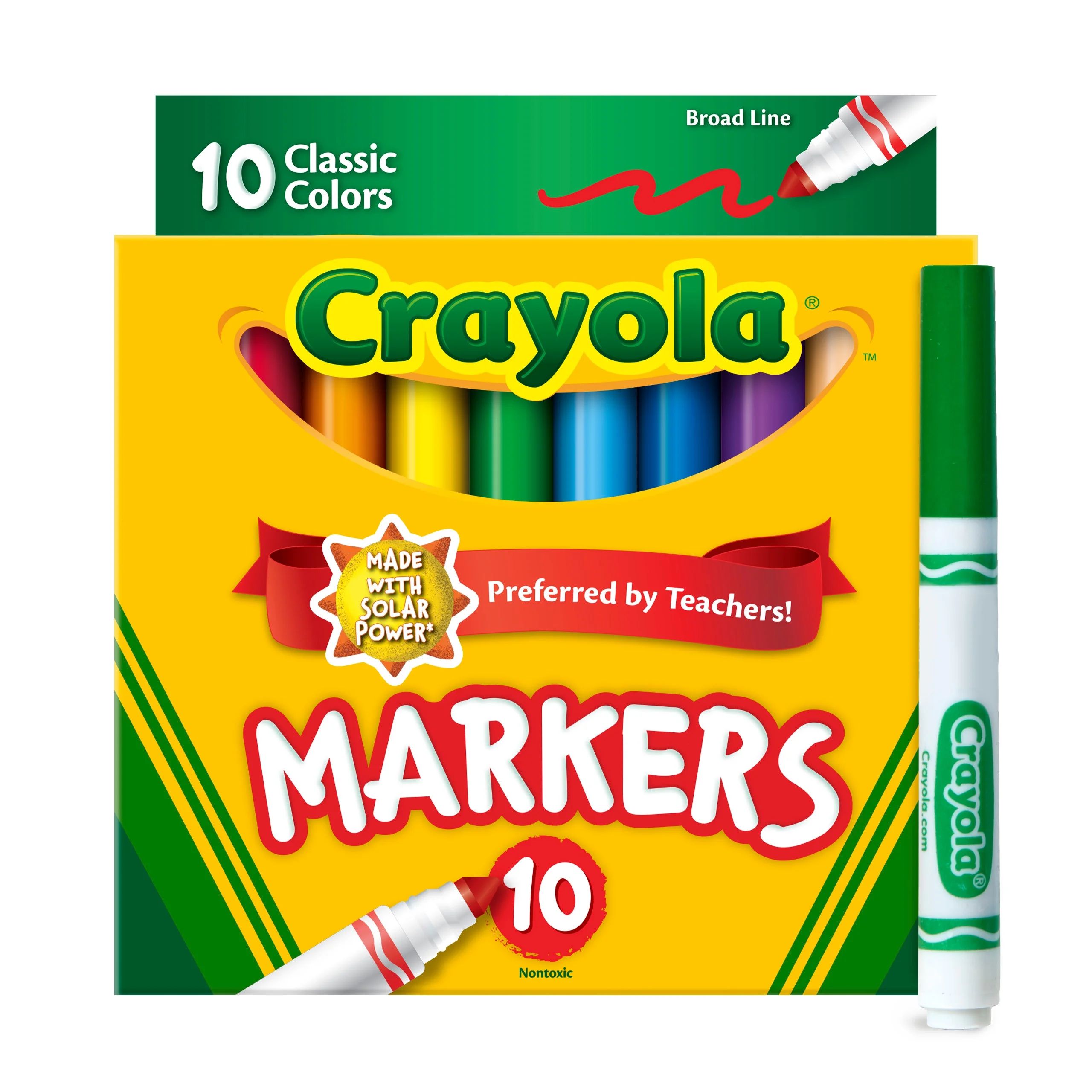 Crayola Broad Line Markers, 10 Ct Classic Colors, School Supplies for Teachers and Kids, Classroo... | Walmart (US)