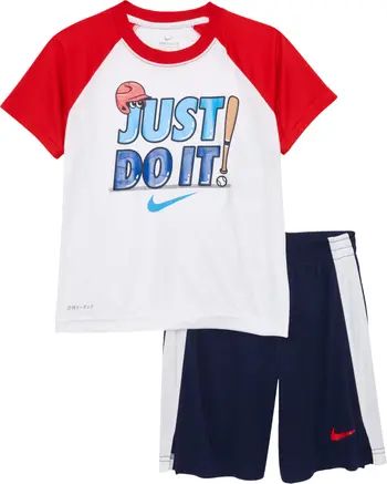 Nike Kids' Just Do It Graphic Baseball Tee & Shorts Set | Nordstrom | Nordstrom