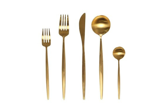 Matte Goa Gold Flatware 5 Piece Set | Etsy | Etsy (US)
